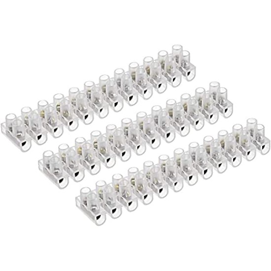 3Pack Screw 12 Terminal Block 3A 12 Dual Row Type U Wire Connector
